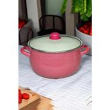 Luxe Emaye 24 cm Kırmızı Yoğurt Tenceresi – 5.5 L
