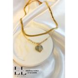 Luxe Loom Zarafetin Işıltısı Kadın Gold Renk Italyan Ezme Kolye Ve Kalp Üstüne Z Harfli Çift Katman Kolye 2li Kolye Seti 006