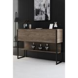 Luxe Siyah Demir Ayaklı Ceviz Dresuar - Ceviz - Siyah