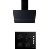 Luxell 2 Li Siyah Cam Set (Davlumbaz-Set Üstü Ocak)