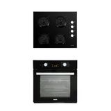Luxell 2'Lİ OPALL SİYAH CAM ANKASTRE SET (OCAK-FIRIN)