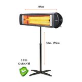 Luxell Ecoray Kumtel Ufo Infrared 2300W Elektrikli Isıtıcı Soba Ayarlanır Termostat Ayaklı 3 Yıl Garanti