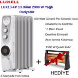 Luxell LUX13-FP-WG 13 Dilim 2900 Watt Turbo Fanlı Yağlı Radyatör+Luxcell Quartz Elektrikli Soba Hediye