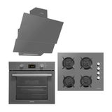 Luxell Opall Gri Cam Ankastre Set