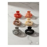 LUXENYA DESİGN 6’lı Mermer Desenli Kadın Küçük Mandal Oval Saç Tokası Seti Renkli Akrilik Kemik Klips Tokalar 4 cm