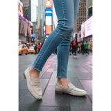 LUXEON Kadın Bej Günlük İthal Süet Loafer Casual Ortopedik Hafif Esnek Rahat Makosen Şık Kadın Ayakkabı