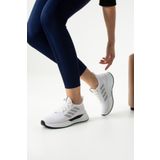 LUXEON Kadın Beyaz Bağcıklı Ortopedik Fileli Triko Hafif Taban Sneaker Şık Günlük Yürüyüş Spor Ayakkabı