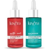 Luxera Paris , Temizleyici, & Leke , Siyah Nokta & Komedon , Cilt Kusursuzlaştırıcı Vegan Bakım Seti (Aha+Bha Kırmızı Peeling Serum + Niacinamide Serum)