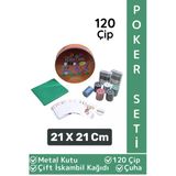 Luxery Blackjack Texas Holdem Casino 120 Poker Çipi Çift İskambil Kağıdı Metal Kutu Poker Oyunu Seti