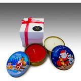 Luxery Candle Yeni Yıl Noel Kokulu Yılbaşı Teneke Mum 2'li Set Hediye Paketi M1 - Kırmızı - Beyaz - 1 Adet