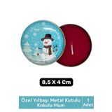 Luxery Yeni Yıl Parti New Year Yılbaşı Özel Metal Kutulu 8,5X4Cm Aromalı Kokulu Dekoratif Mum 1 Adet