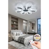 Lüxev Lighting Yağmur Model 6"lı Kumandalı Gümüş 3 Renk Modu Ledli Modern Plafonyer Salon Mutfak Çocuk Yatak Odası Led Avize