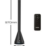 Luxeva Nexa Black Slim Tower Bladeless (Pervanesiz) Turboşarj Soğutucu Vantilatör Fan - 001-Siyah