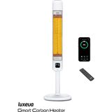 Luxeva Smart FR Wi-Fi Akıllı Karbon Infrared Ayaklı Isıtıcı 2500W IP55 Dış Mekan Elektrikli Soba Beyaz