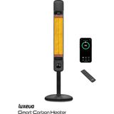 Luxeva Smart FR Wi-Fi Akıllı Karbon Infrared Ayaklı Isıtıcı 2500W IP55 Dış Mekan Elektrikli Soba Jetblack