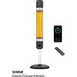 Luxeva Smart FR Wi-Fi Akıllı Karbon Infrared Ayaklı Isıtıcı 2500W IP55 Dış Mekan Elektrikli Soba Siyah - Siyah - Gri