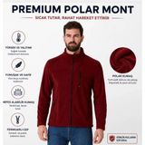 Luxic Core Erkek Bordo Fermuarlı Polar Ceket Dik Yaka Günlük ve Outdoor Kullanım - S