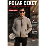 Luxıc Core erkek gri Fermuarlı Polar Ceket Dik Yaka Günlük ve Outdoor Kullanım