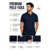 LUXIC CORE Erkek Polo Yaka Lacivert Tişört Likralı Pike Kumaş Terletmez Slim Fit Günlük Şık Tasarım