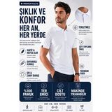 Luxic Core Erkek Polo Yaka Tişört Likralı Pike Kumaş Terletmez Rahat Günlük - Beyaz - S