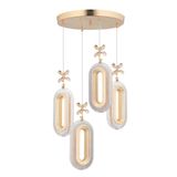 Luxira Aydınlatma Alfa 4 lü Gold Kumandalı 3 Renk Ledli Modern Led Avize