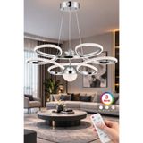 Luxira Aydınlatma Çiçek Kumandalı Gümüş 3 Renk Ledli Kumandalı Modern Led Avize