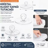 LUXMON Hijyenik Kristal Görünümlü Klozet Kapak Tutucu 2 Adet Yapışkanlı Plastik