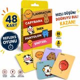 LUXMON Lahmacun Capybara Inek Pantolon Şinitzel Kart Oyunu - Hızlı Refleks ve Dikkat Oyunu 48 Kart