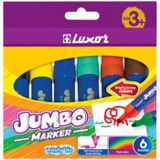 Luxor 6190 Yıkanabilir Jumbo Keçeli Kalem 6 Renk