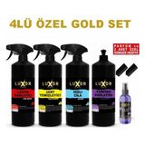Luxor Kimya Oto Yıkama Seti - Lastik Parlatıcı - Jant Temizleyici - Hızlı Cila -Torpido Parlatıcı Oto Bakım Seti 4 x 473 ml