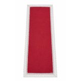 Luxora Kırmızı Dantelli runner %100 Polyester, Beyaz Dantel Kenarlı masa örtüsü, 166x57 cm, Düğün ve Parti Dekoru için