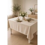 Luxoras Home Bej Soft Keten Premium Düz Masa Örtüsü