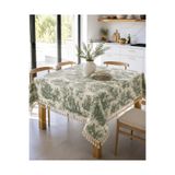 Luxoras Home Fransız Köylü Desenli Püsküllü Duck Kumaş Masa Örtüsü