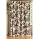 Luxoras Home Fransız Köylü Desenli SİYAH Duck Kumaş Düz Fon Perde Kornişli Vintage Country Perde-Bağcık Hediyeli