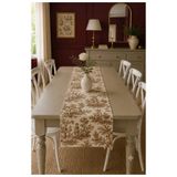 Luxoras Home sütlü Kahve Fransız Köylü Desenli Duck Kumaş Runner Vintage Country Şık Dekoratif Masa Örtüsü