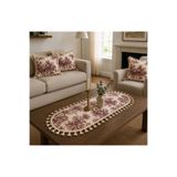 Luxoras Home Yeşil Bordo Fransız Köylü Desenli Duck Kumaş 30x80 Püsküllü Oval Runner