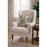 Luxoras Home Yeşil Duck Kumaş Fransız Köylüler Desenli Dekoratif Kırlent Kılıfı