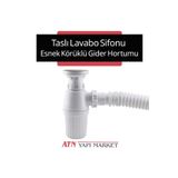 LÜXPAR Taslı Lavabo Sifonu – Esnek Körüklü Gider Hortumu – Koku Önleyici Gider Borusu – Mutfak Banyo Uyumlu