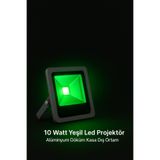 luxshome 10W Yeşil Led Projektör Bahçe Ağaç Çim Aydınlatma Lambası Işığı Yeşil Işık Rengi Metal Kasa