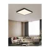 Luxshome 30X30 24W Büyük Boy Siyah Kasa Led Panel Avize Armatür Salon Banyo, Balkon, Tuvalet Ve Wc Lambası