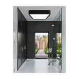 Luxshome 30X30 Cm Siyah Kasa Büyük Boy Kare Tavana Sıfır Led Armatür Plofenyer Avize Beyaz Işık