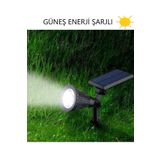 luxshome Güneş Enerjili Kazıklı Solar Armatür, Çiçek, Çim, Ağaç Aydınlatma Armatürü Yeşil Işık
