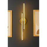 luxshome Lux Dekoratif Eskitme Gold Altın Kasa Çift Pilli Kablosuz Salon Duvar Aplik Tablo Aplik Sarı Işık