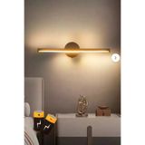luxshome Mat Siyah Modern Kablosuz Tak Çalıştır Ledli Pilli Aplik Banyo Koridor Tablo Ayna Siyah Pil Dahildir