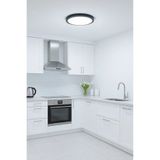 Luxshome Modern Tavana Sıfır Led Lamba Buz Beyaz Işık Siyah Metal Kasa Salon Mutfak Oturma Odası Avize