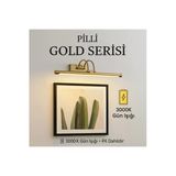 luxshome Pilli Gold Gün Işığı Salon Duvar Apliği Banyo Aydınlatma Ayna Üstü Led Tablo Aplik Loş Işık 3000K