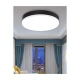 luxshome Siyah Kasa Yuvarlak Beyaz Işık Tavana Sıfır Led Armatür Aplik Avize Lambası Aydınlatma 25cm Çapında