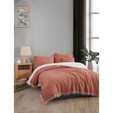 Luxtex 4 Kat Müslin Yatak Örtüsü, Koltuk Örtüsü, Battaniye, Tv Battaniyesi, Çift Kişilik 210 x 230 cm - Kiremit
