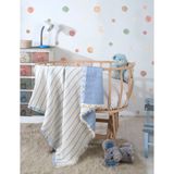Luxtex 4 Katlı, Çift Taraf, 100 x 120 cm Pamuklu Bebek Müslin Örtü, Çok Amaçlı Bebek Battaniyesi - Turkuaz