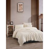 Luxtex Çift Kişilik 4 Kat Müslin Yatak Örtüsü, Koltuk Örtüsü, Battaniye, Tv Battaniyesi 220 x 230 cm - Ekru